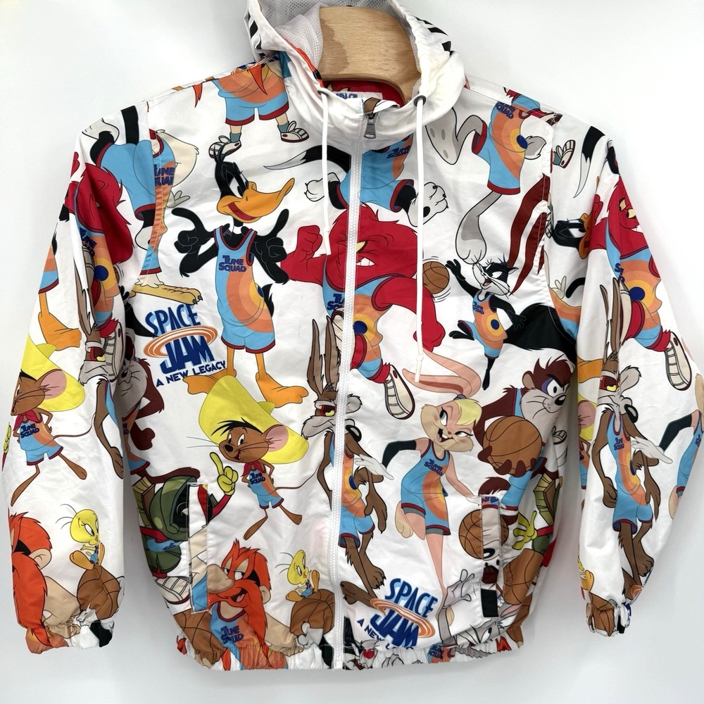 Members Only Space Jam Cartoon Windbreaker - Multicolor